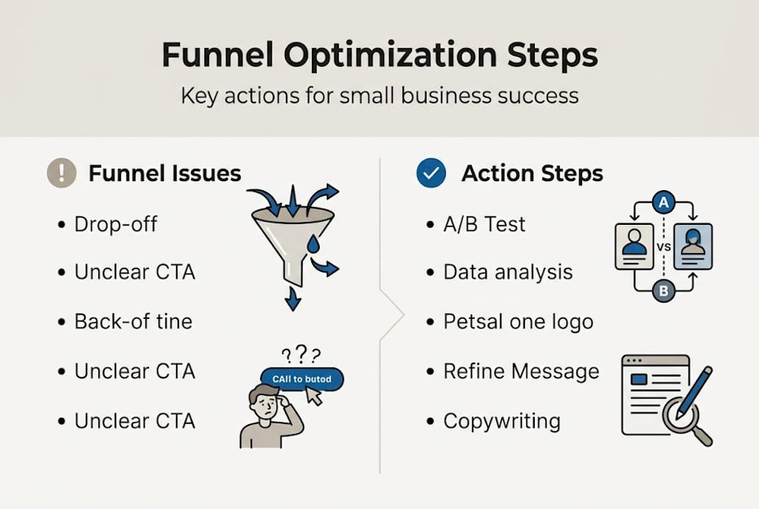 Infographic of SMB funnel optimization steps