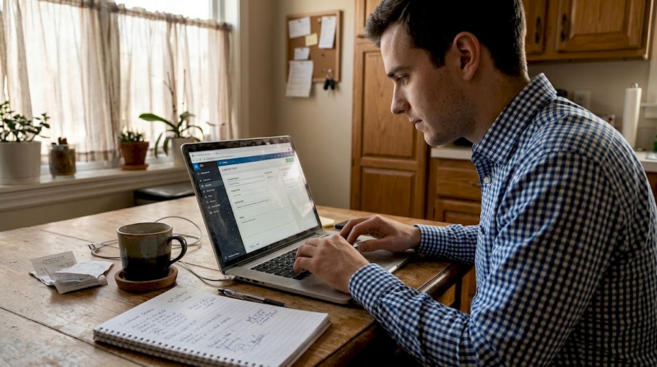 Entering new contact in CRM home workspace