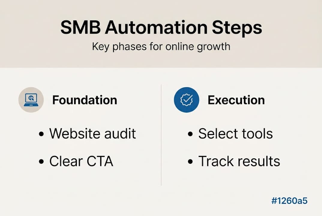 Infographic showing automation steps for SMB