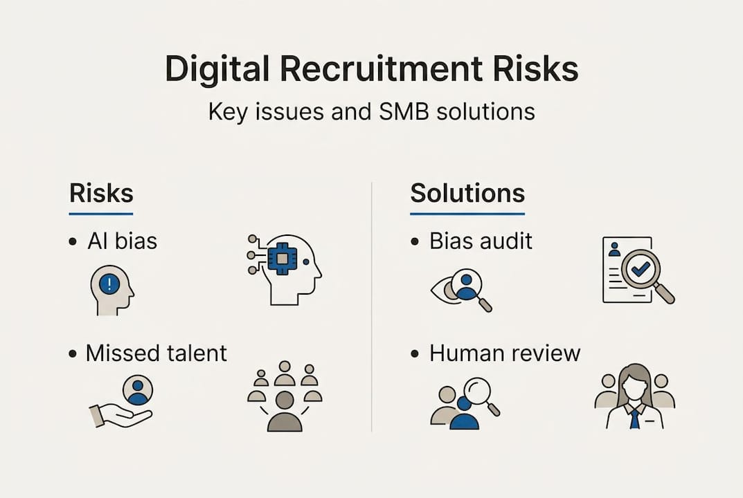 Infographic of digital recruitment risks and solutions