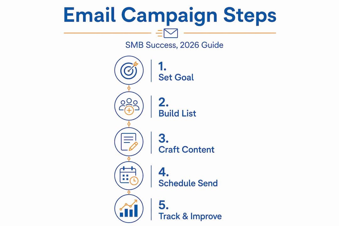 Infographic outlines five-step SMB email campaign process