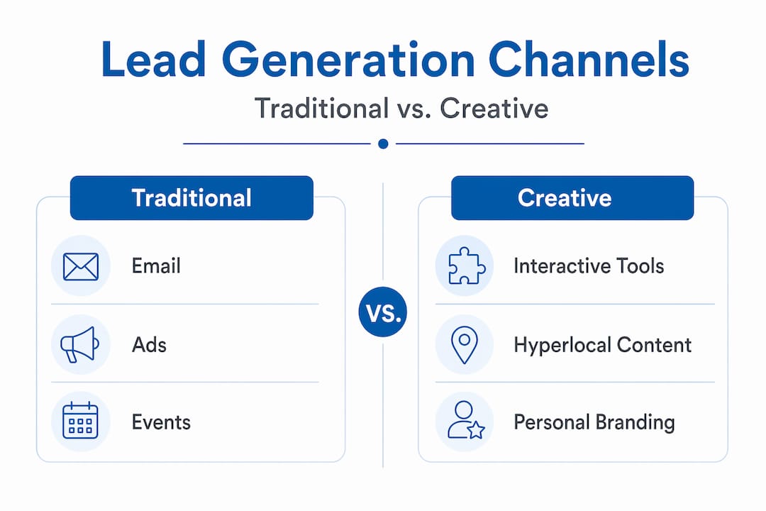 Infographic comparing lead generation channels