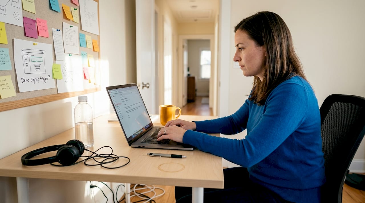 Marketer composing behavior-triggered email sequence