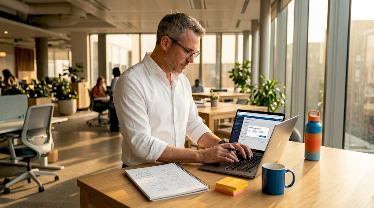 Sales rep updates CRM deal record