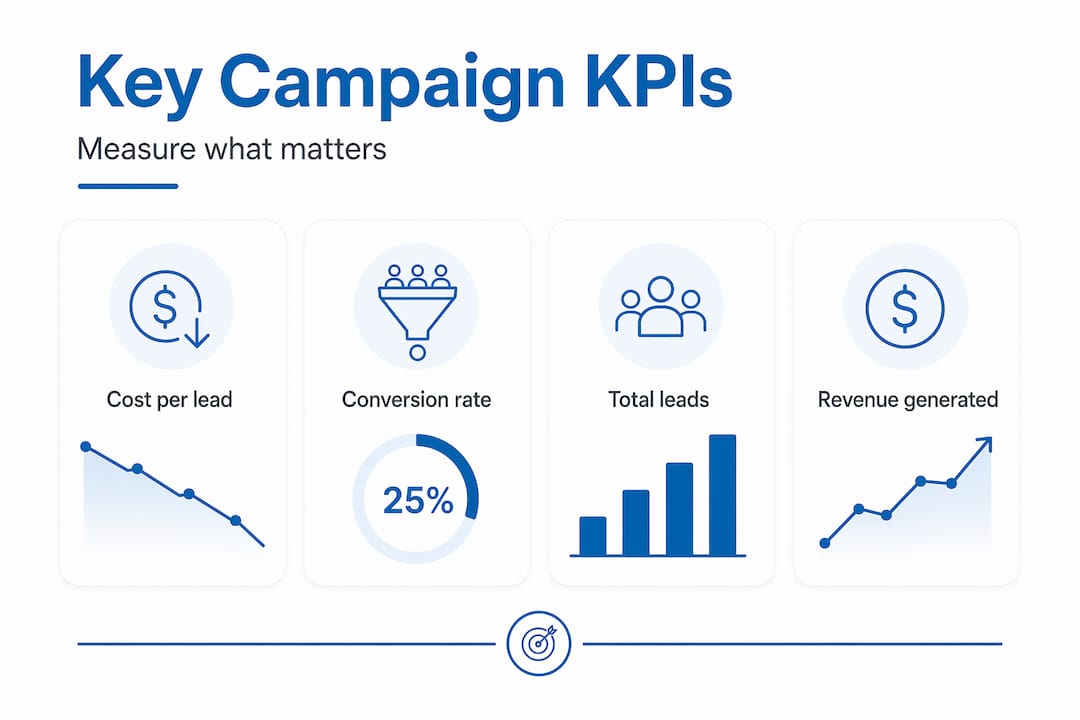 Infographic showing key small business marketing KPIs