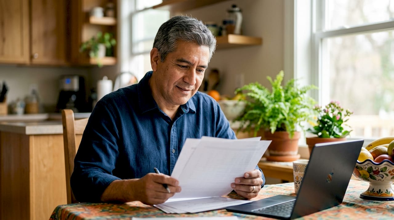 Hands reviewing printed customer emails for audience research
