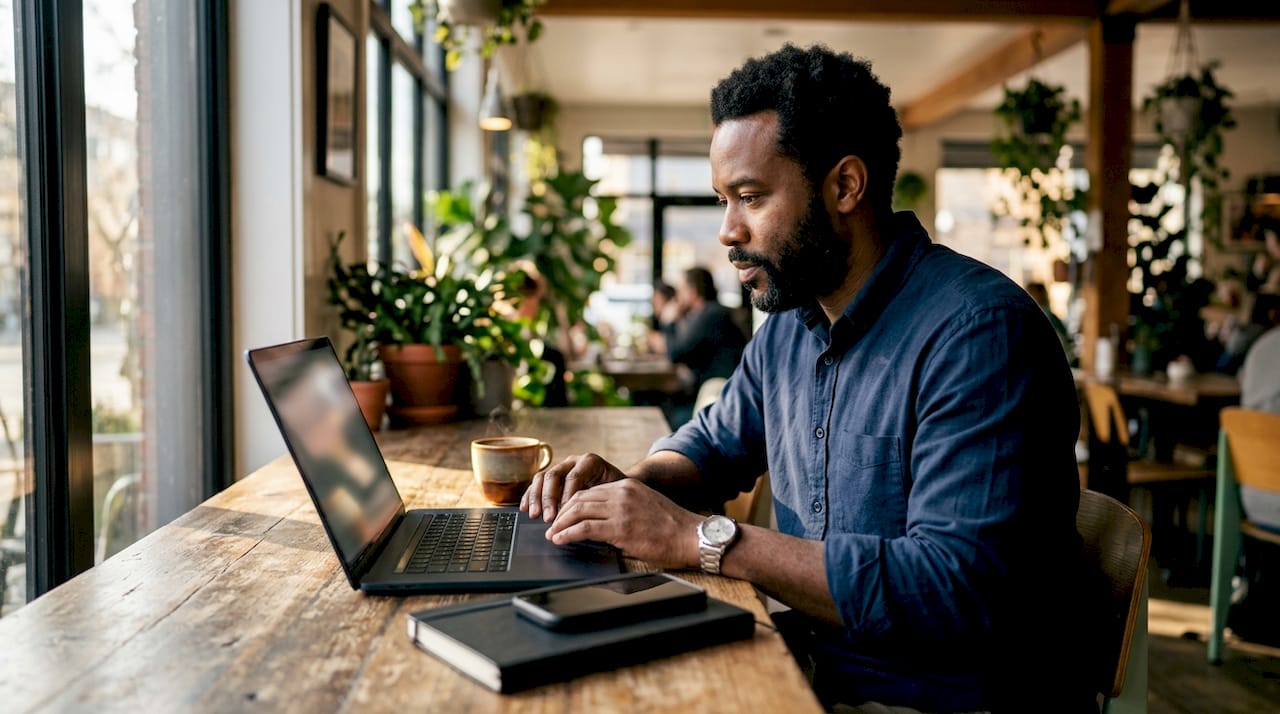 Business owner optimizing Google Business Profile