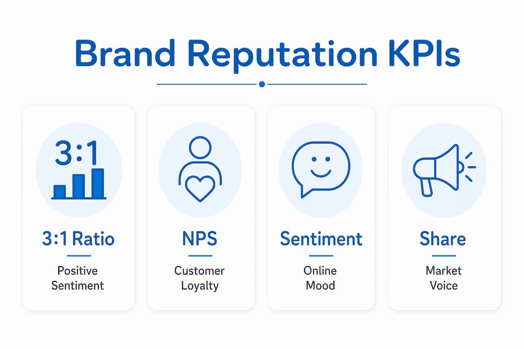 Infographic showing key brand reputation KPIs