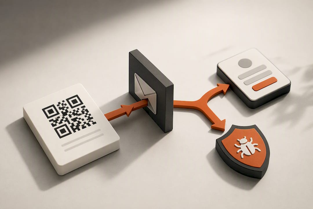 Illustration of QR phishing bypassing email filters