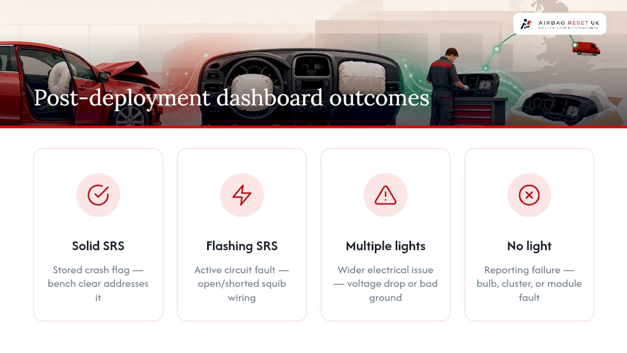 Four SRS warning light fault categories