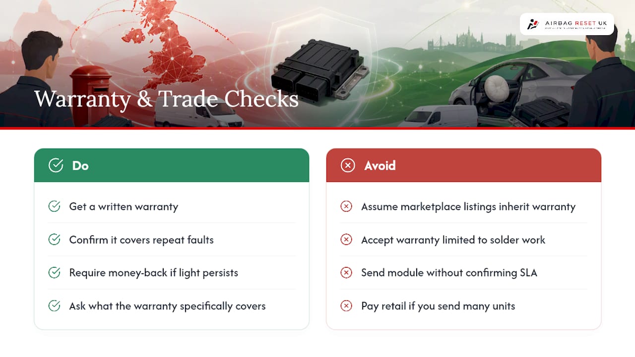What warranty and trade options should you expect? — overview diagram