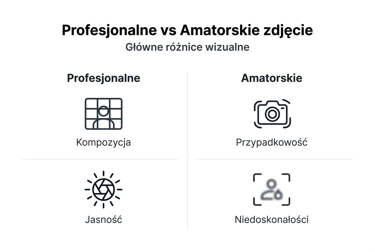 Infografika: Profesjonalna fotografia kontra zdjęcia amatorskie – co je naprawdę wyróżnia?