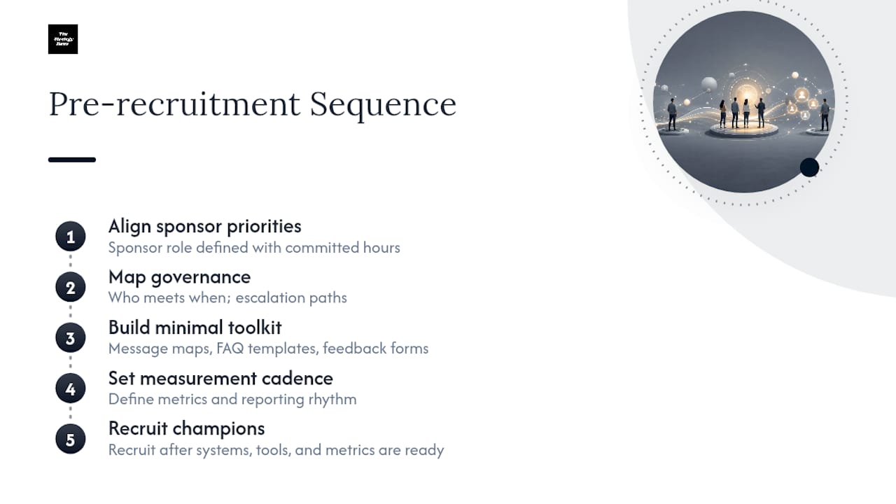 Four-stage change network setup sequence