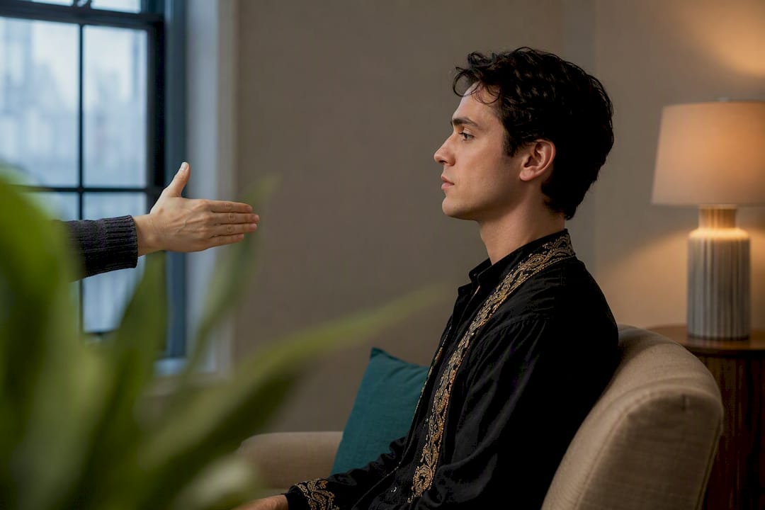 Performer following therapist’s hand during EMDR