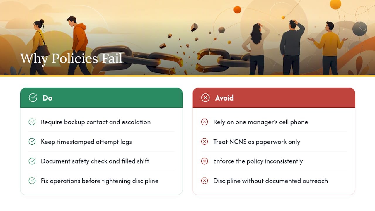 Why Most No Call No Show Policies Fail Before They're Tested — overview diagram
