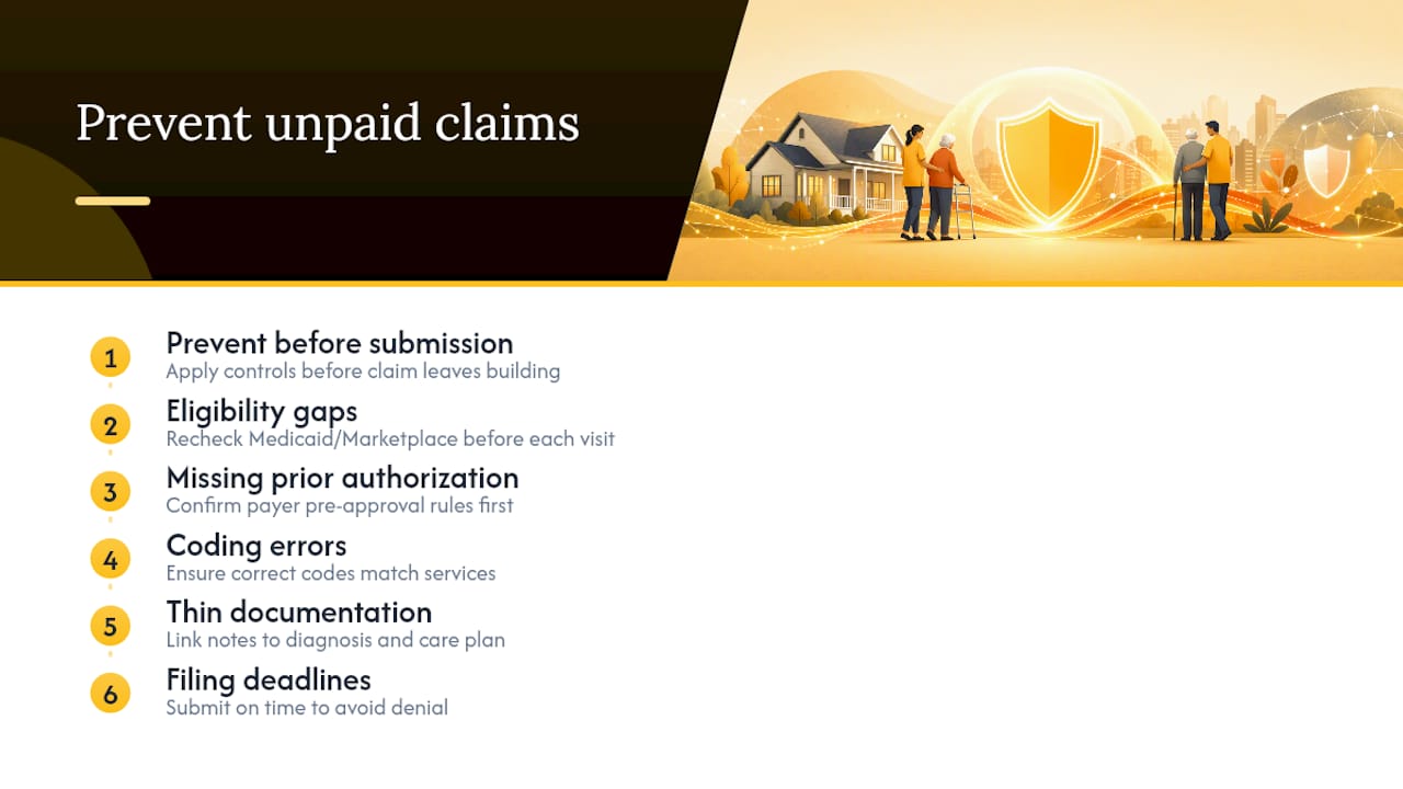 Five causes of unpaid home care claims