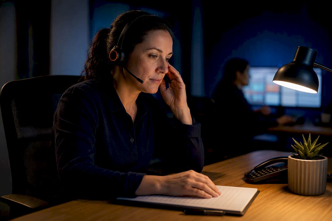Coordinator answering an overnight care call