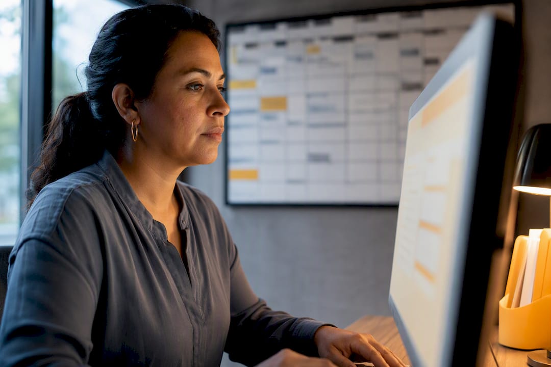 Coordinator verifying completed visit for billing