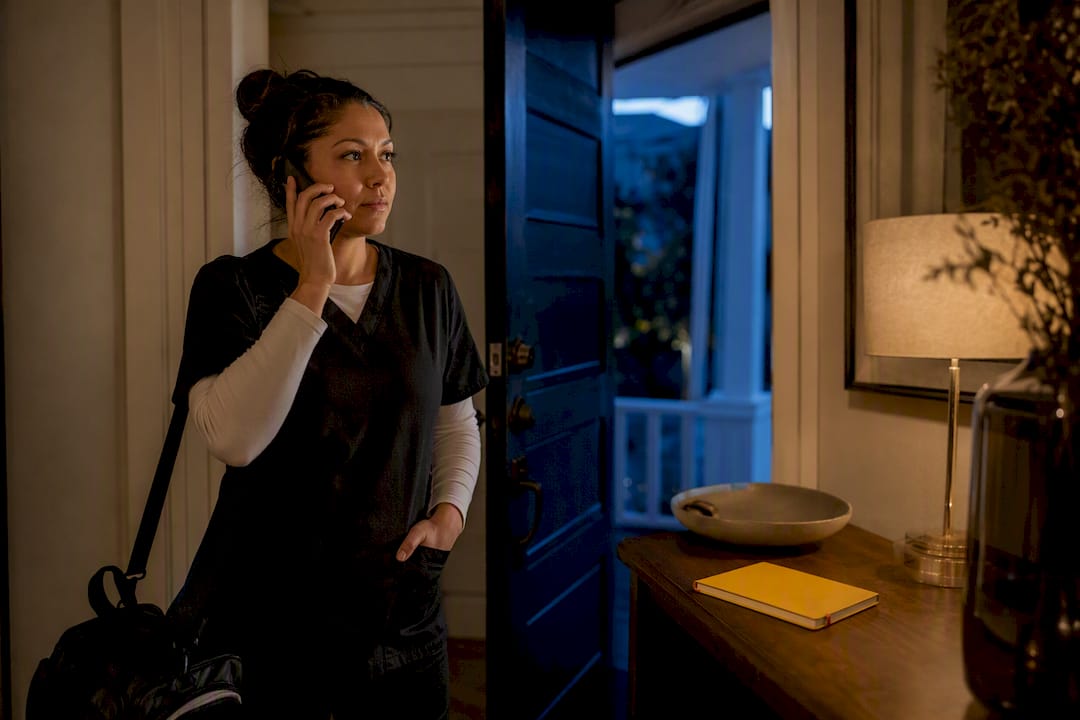 Caregiver making an after-hours phone call