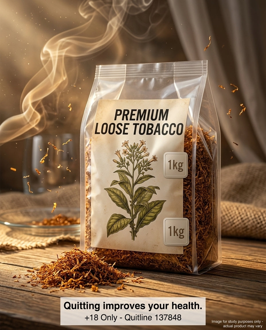 Premium Loose Tobacco 1kg (Resealable Bag), Deep Natural Tobacco Character, Affordable Bulk Pricing, Delivered to Your Door