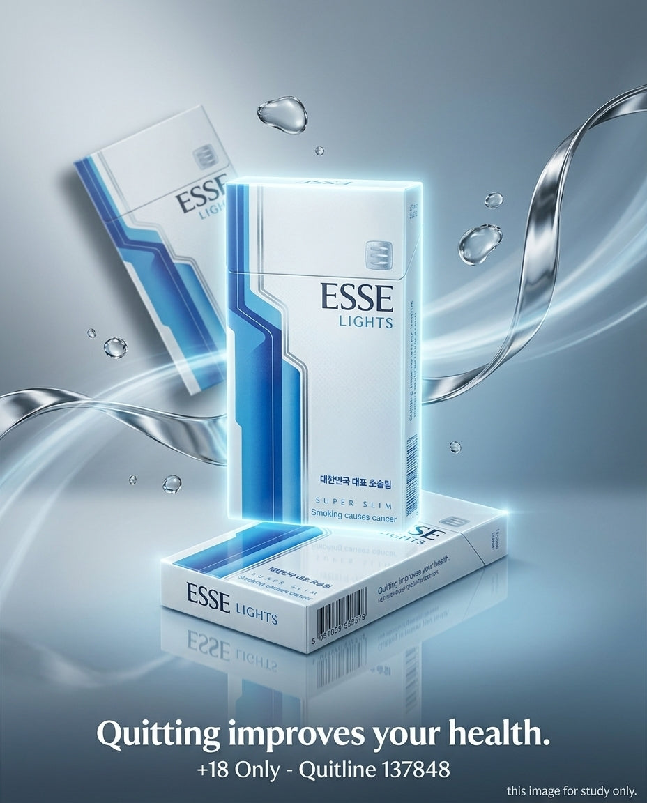 Esse Light Super Slim Cigarettes (10 packets x 20s) | Smooth & Mild Korean Blend