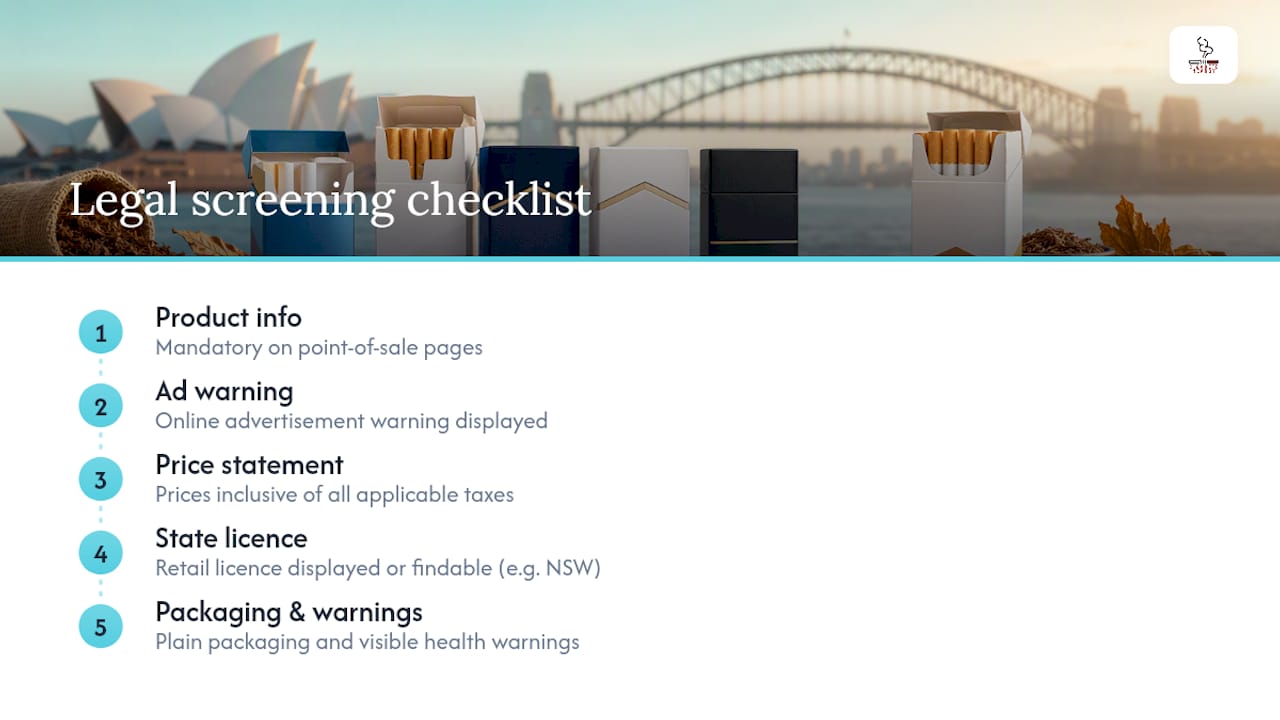 Five checks for compliant online cigarette sellers