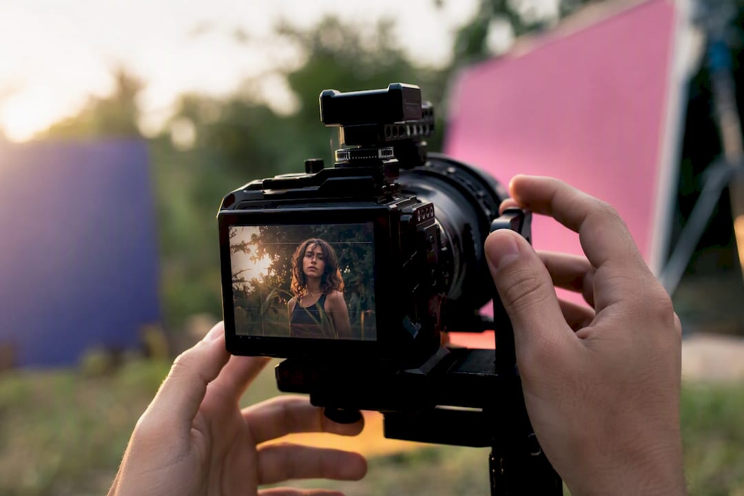 Camera screen showing raw video footage