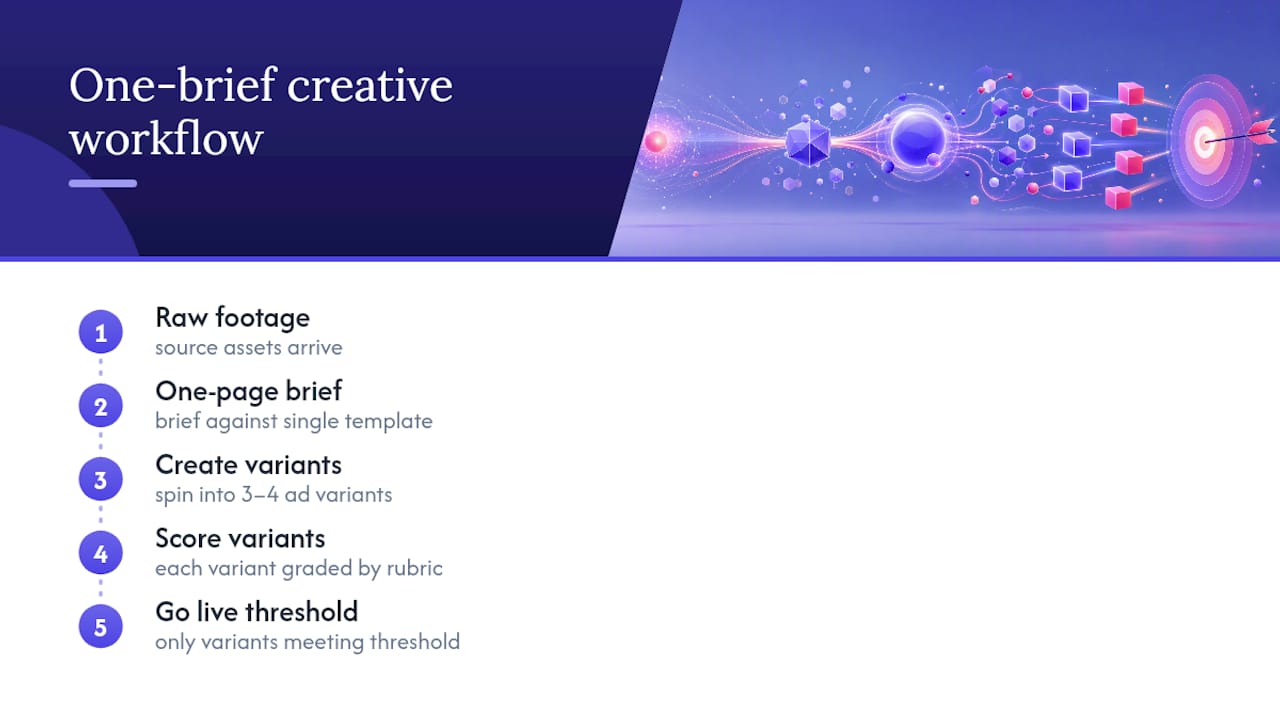 Workflow from raw footage to approved variants