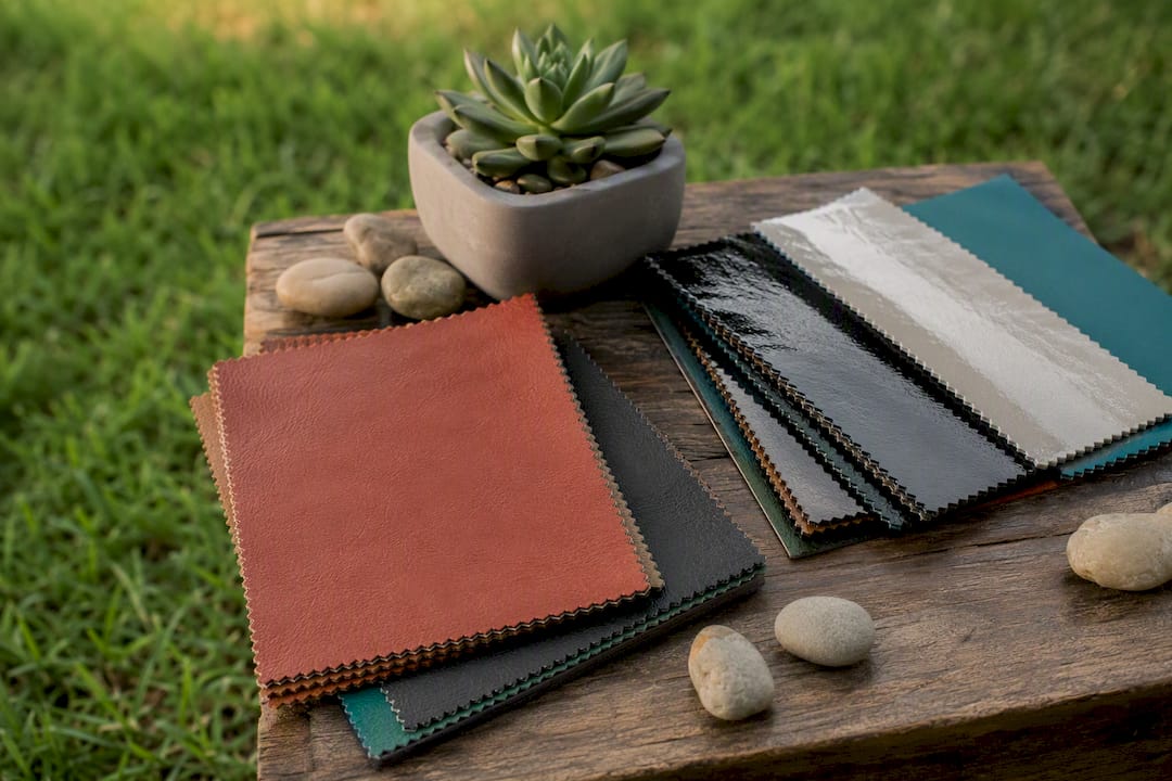 PU and PVC vegan leather samples