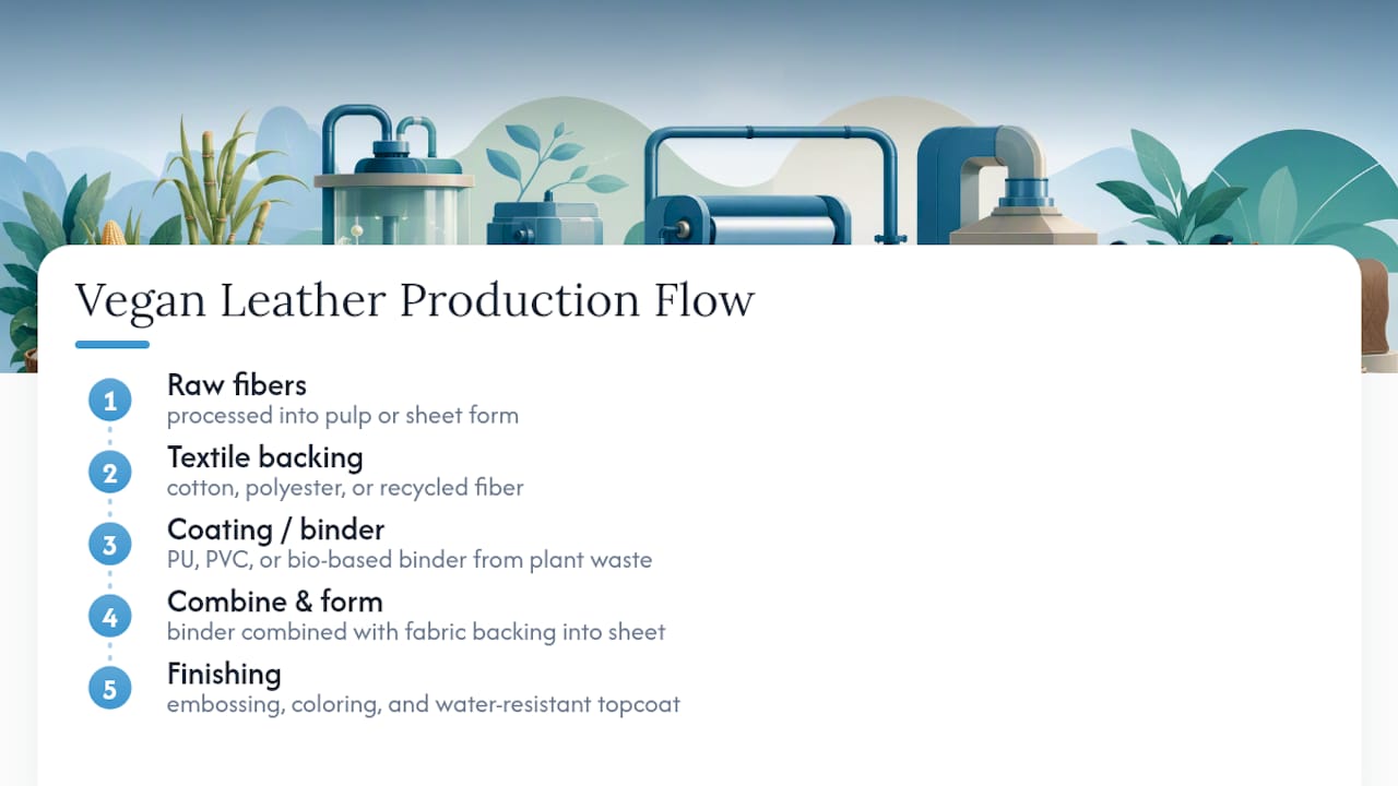 Diagram of vegan leather production process