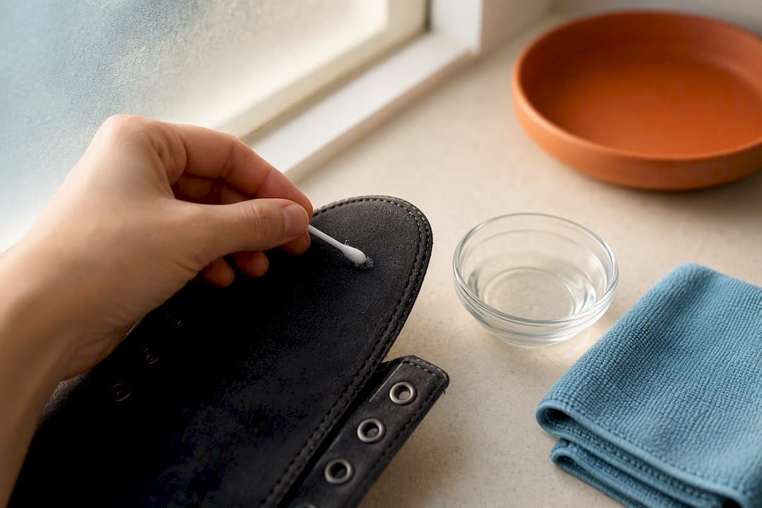 Testing cleaner on hidden boot area