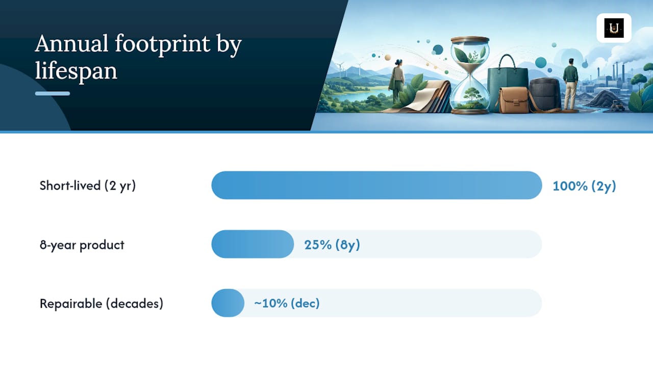Annual footprint comparison by product lifespan