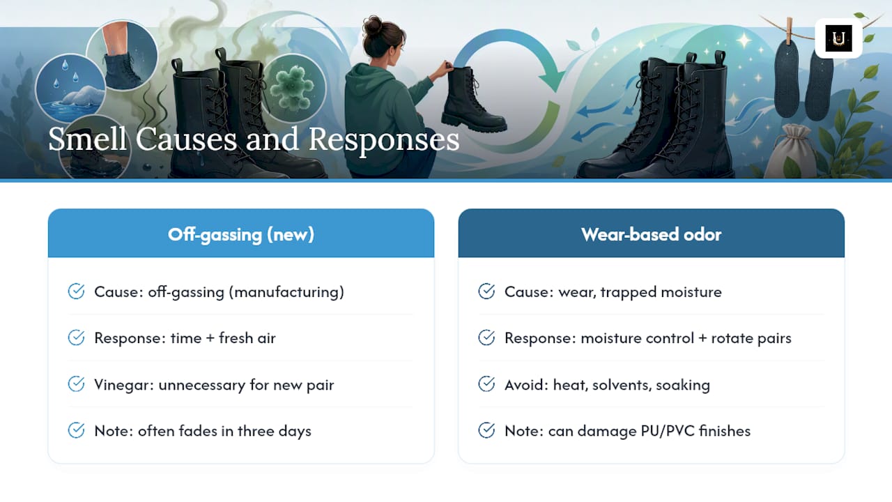 Two-path comparison of vegan boot odor causes