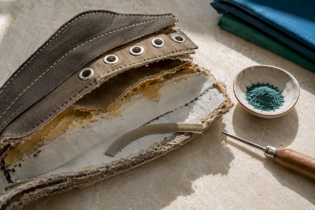 Hidden footwear construction components