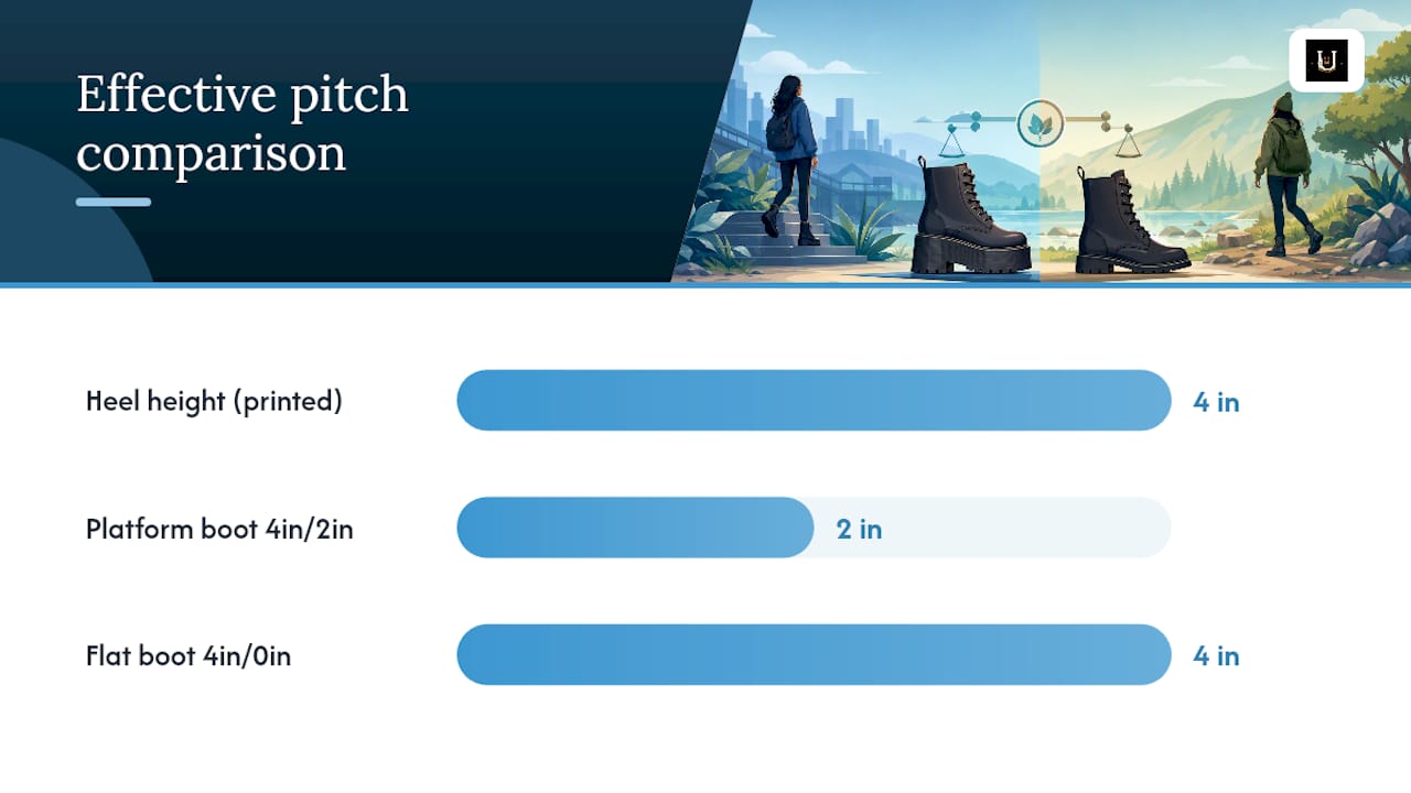 Effective pitch and boot weight comfort comparison