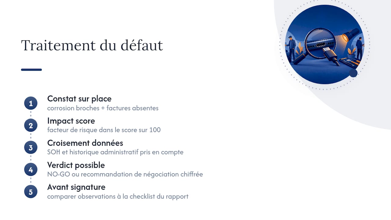 Comment Ma voiture d'Occasion intègre ce défaut dans son score — overview diagram