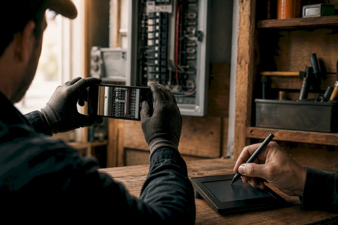 Capturing photo and client signature onsite