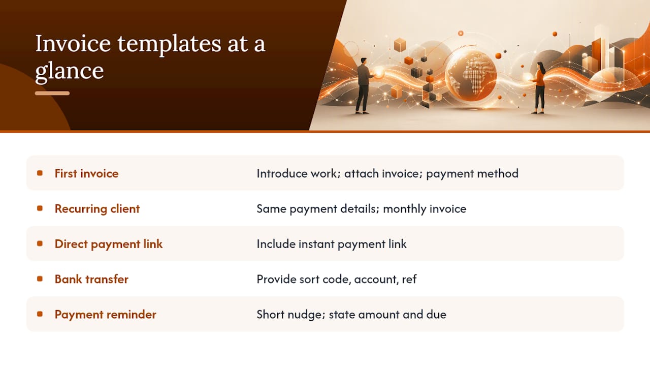 Copy-paste templates for common invoice scenarios — overview diagram