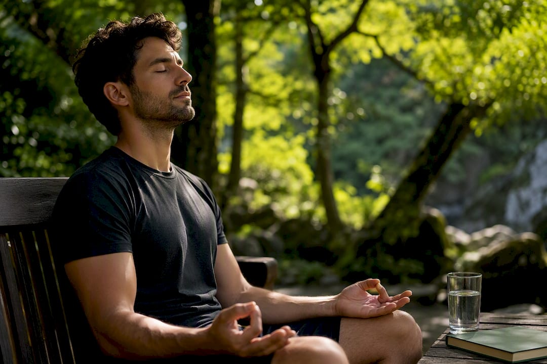 Le trader prend quelques minutes hors caméra pour faire des exercices de respiration.