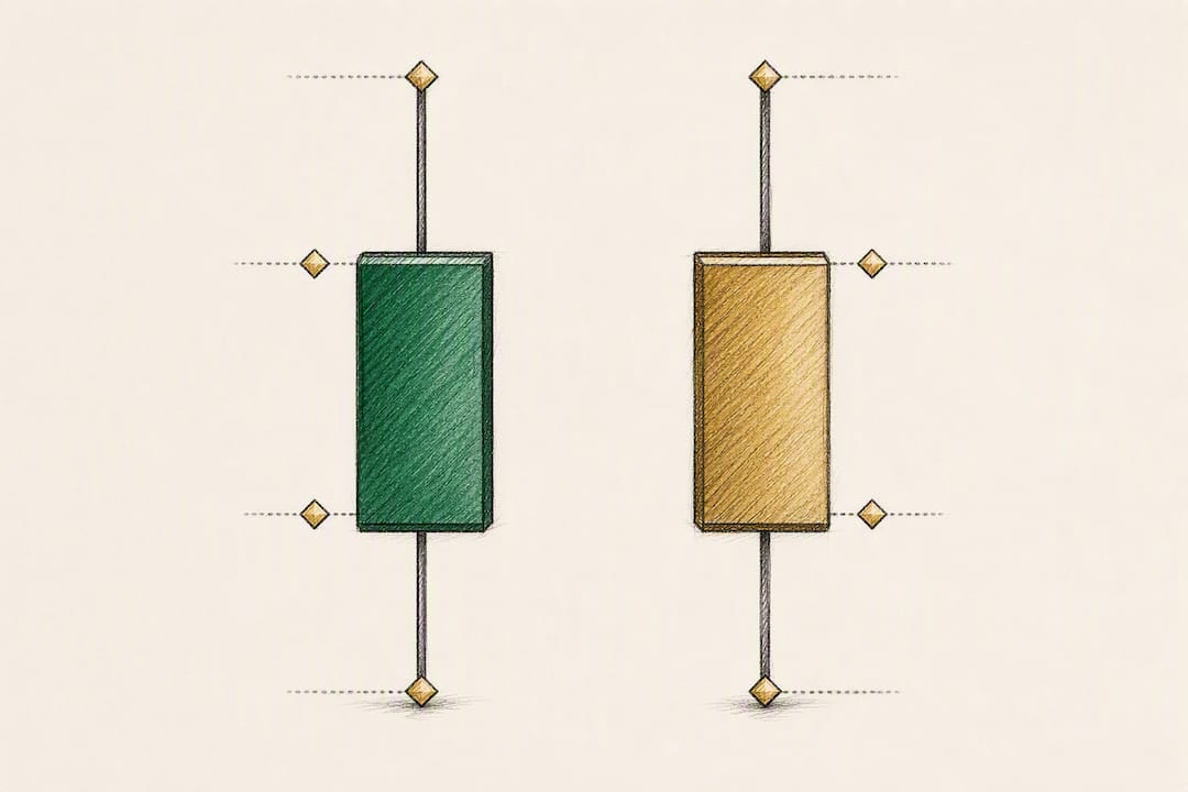 Anatomie visuelle d'un chandelier OHLC