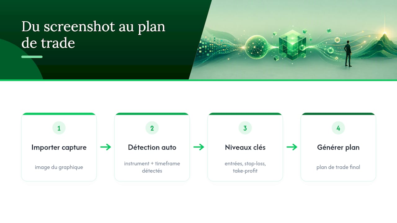 Processus allant de la capture à l'élaboration du plan de trading