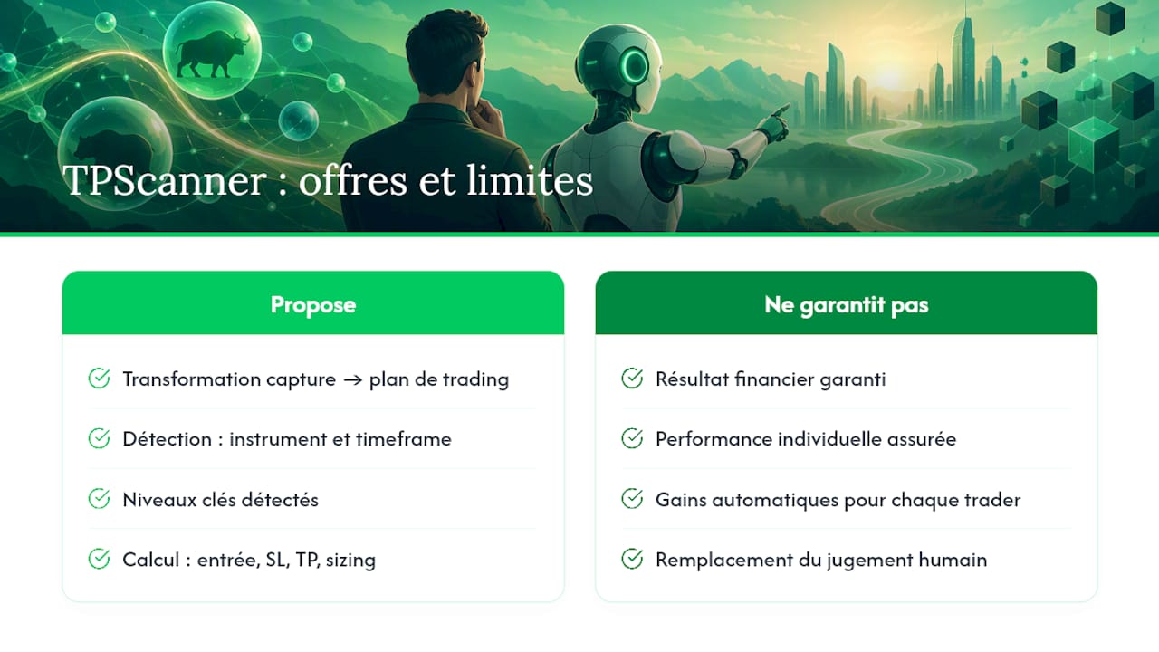 Ce que TPScanner propose, et ce qu'il ne garantit pas — overview diagram