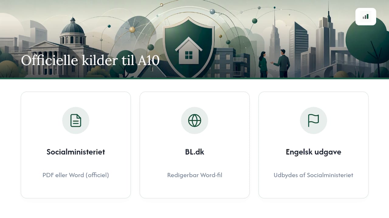 Oversigt over officielle kilder og formater for Typeformular A10