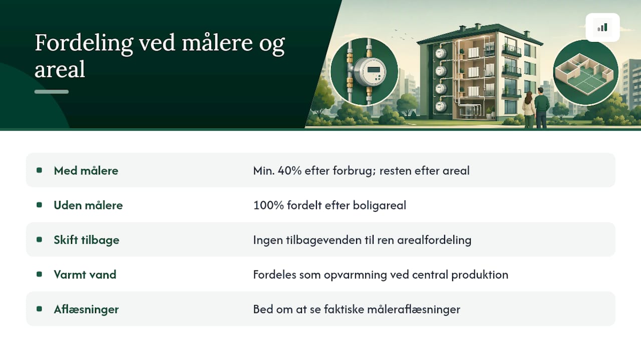 Diagram over regler for fordeling af varmeudgifter