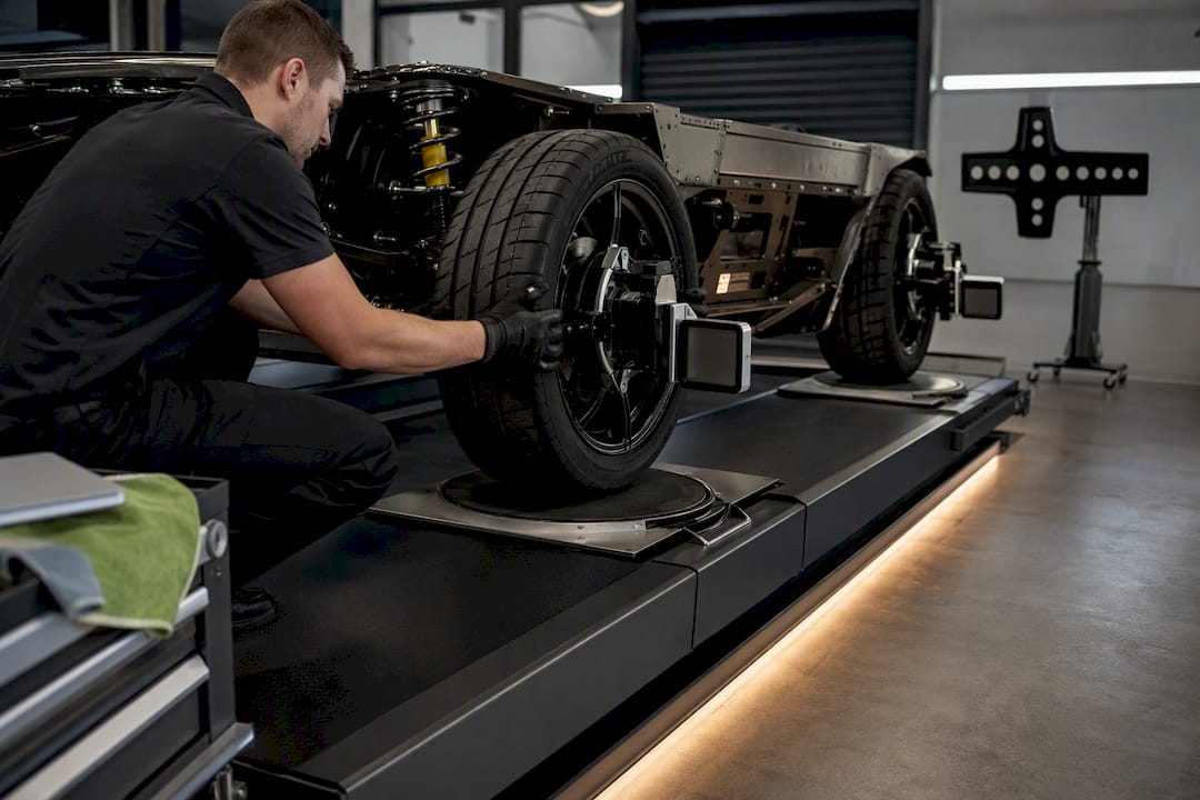 Low lift with wheel alignment equipment