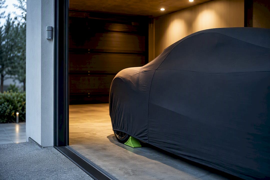 Anonymous supercar stored in secure garage