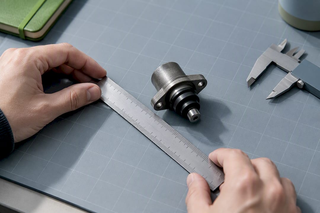 Ruler beside measured automotive component