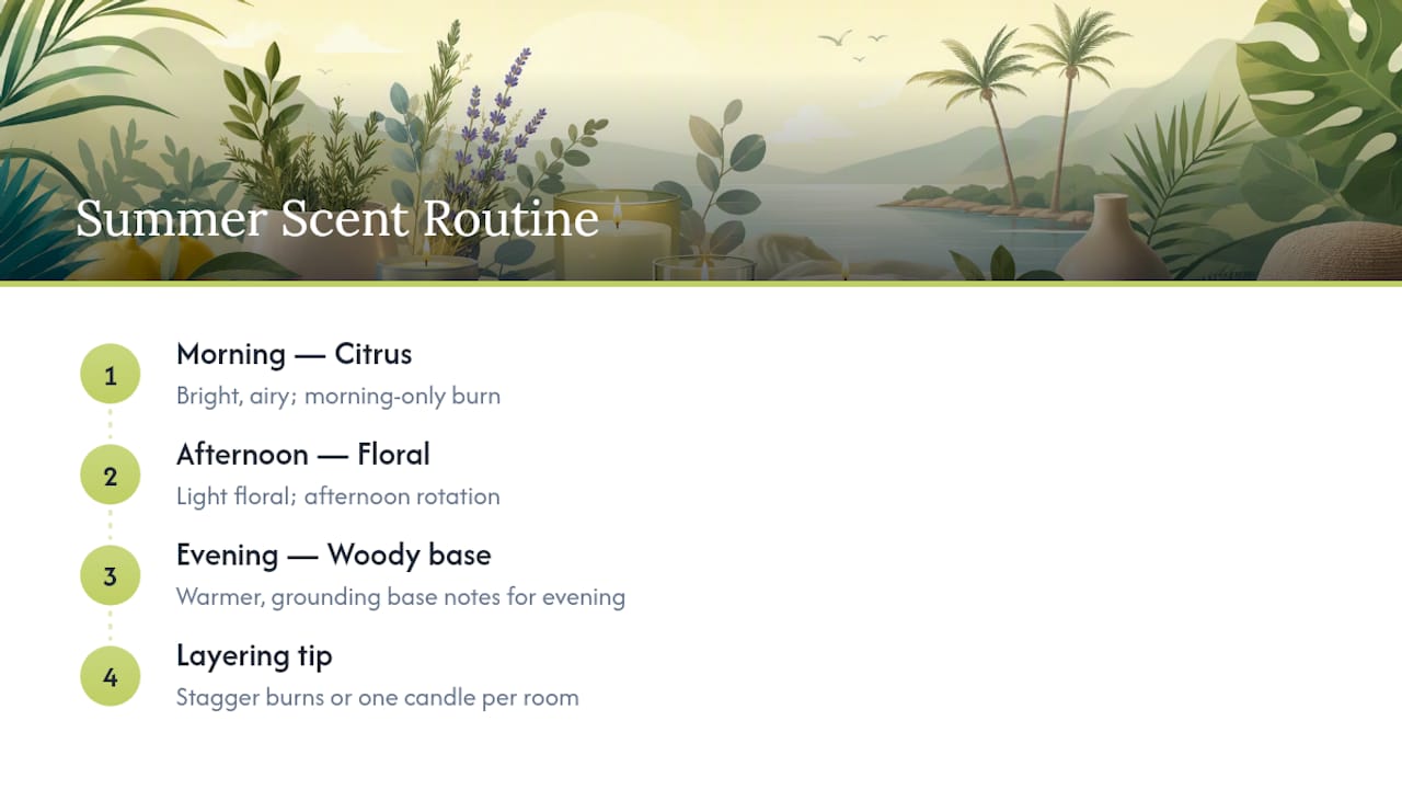 Summer scent rotation from morning to evening