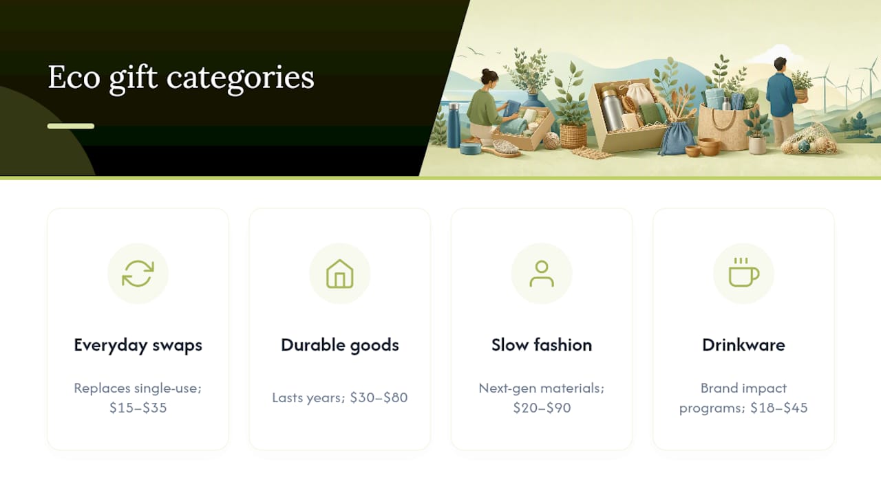 Eco-friendly gift categories and budget ranges