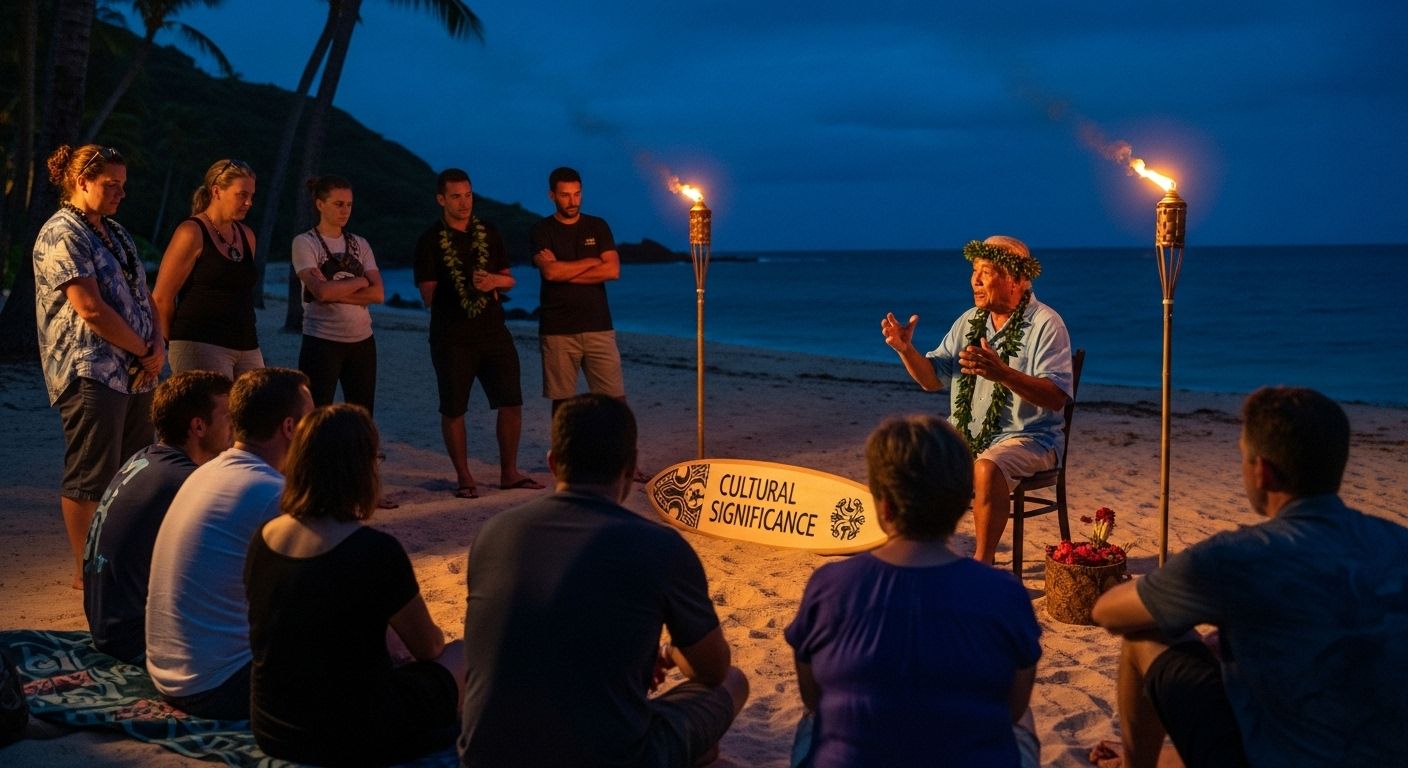 Hawaii cultural storytelling beach